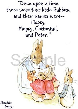 Peter Rabbit Children's Wall Art book Quote Beatrix Potter A4 Print