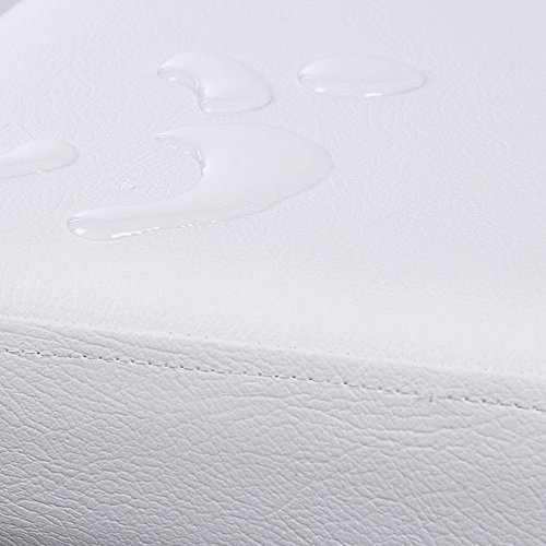 Songmics 38cm Sitzhocker Faltbarer Fußbank Aufbewahrungsbox Lederimitat weiß LSF103 - 5