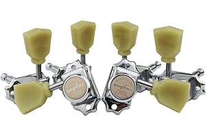 Guyker 3x3 stile vintage bloccaggio chitarra macchina teste – 1:15 Ratio Lock String Deluxe Tuning Pegs sintonizzatori set di ricambio per chitarre elettriche, acustiche o folk – cromato