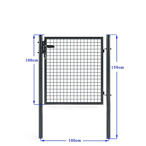 Gartentor Gartentür Tor Hoftor Zauntor Einfahrtstor Pfosten verzinkt 100×87 cm - 3