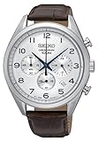 Seiko Herren Chronograph Quarz Uhr mit Leder Armband SSB229P1
