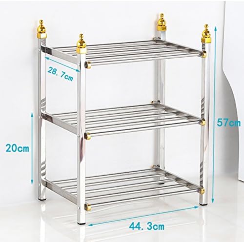 Shelf Stainless Steel Folding Bathroom Shelf Shelf Multilayer Shoe Rack Toilet Quadriprift Floor Washstand ( Size : A )