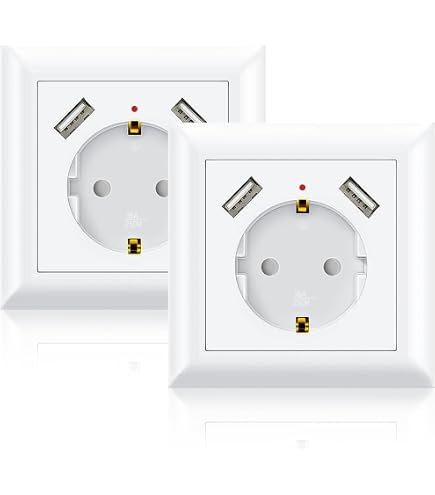 BTICINO MatixGO Steckdose Mit USB-Ladeports – 2x Typ A, 15W, Weiß