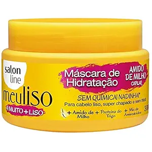 Linha Tratamento (Meu Liso) Salon Line - Mascara de Hidratacao {Sem Quimica! Nadinha!} #Muito+Liso Amido de Milho Capilar 300 Gr - (No Chemistry Corn Starch Moisturizing Mask Net 10.58 Oz)