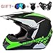 Produktbild ETbotu Fashion Outdoor Offroad Casco Motorrad & Moto Dirt Bike Motocross Racing Helm Set mit Maske M Matte Black and Green