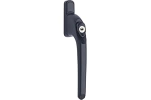 GlazeAssist - uPVC Universal Window Handle Inline Locking Espag Double Glazing - Window Handle Repalcement (Black, 40mm)