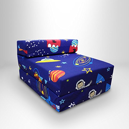 Shopisfy Children's Single Z Bed Foam Fold Out Chair Mattress - Space Boy