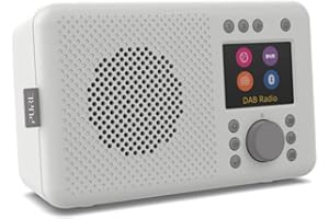 Pure Elan Connect portable DAB+ radio with Bluetooth 5.0 (DAB/DAB+ & FM radio, TFT colour display, 20 station memory, preset buttons, 3.5mm AUX jack, mains and battery powered) Stone Grey