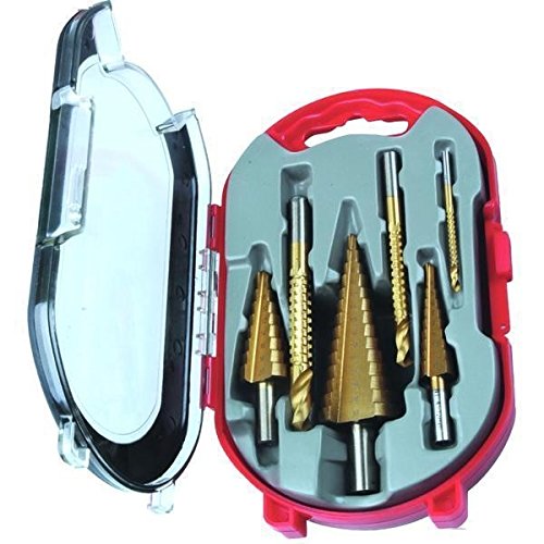 Stufenbohrer-Satz 6-tlg. TITAN Kegelbohrer HSS-TIN Schäl-Bohrer Senker Set - 3