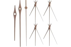 Gadpiparty Lot de 5 aiguilles d'horloge en bois - Kit de remplacement pour horloges murales et suspendues - Installation et réparation faciles - Matériau en bois robuste pour une utilisation