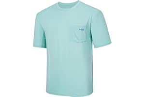 Bassdash Uomo UPF 50+ Performance Maglietta Tascabile a Maniche Corte Protezione Solare UV Pesca Escursione Kayak Camicie Sportive