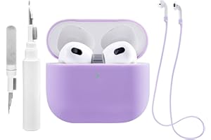 Teyomi Etui kompatybilne z Airpods 3 z zestawem do czyszczenia, silikonowe etui kompatybilne z Apple AirPods 3, etui do Airpods 3 generacji, etui ochronne do Airpods 3, etui ochronne z paskami