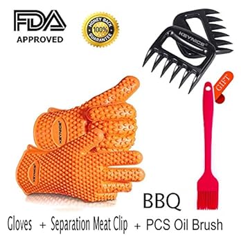 Keynice Bbq Silikonhandschuhe Fleischklauen Zum Schneiden Von Fleisch Pulled Pork Ofenhandschuhe Aus Hitzebestndigem Wasserdichtem Lebensmittelgetragenem Silikon Zum Kochen Backen Und Kochen