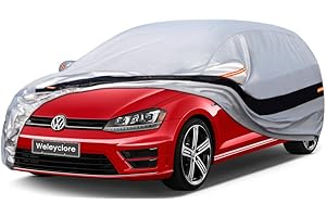 HOLTHLY 10 Layers Hatchback Car Cover Waterproof Breathable,100% Waterproof Outdoor Car Covers Custom Fit for VW Golf, Ford Focus, Hyundai i30, Seat Leon, Volvo V40, Vauxhall Astra, Citroen C4, Etc.