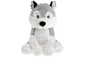 Pelucho - Bouillotte Peluche Husky - Bien-Être, Chaleur et Douceur - Micro-Ondable - Grains de Blé et Fleurs de Lavande - Fabriquée en France
