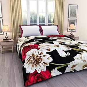 SINWAR HOME DECOR Super Soft Kids Design Print Reversible Double Bed & Single Bed Dohar, Blanket, AC Dohar (Black Lili, Single)