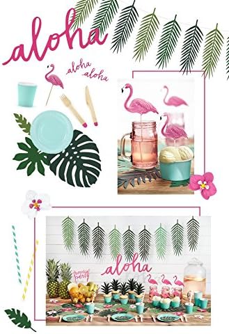 Party Set for Childrens Birthday Parties Party Tableware Set Hawaii Pink Green 51 Summer Garden Party Plates Cups Napkins Party Decoration