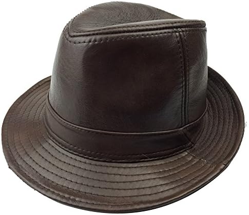 Sandy Ting Men Genuine Leather Outback Hat Classic Cowboy Wester Cap(Large)