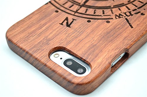 PhantomSky iPhone 7 8 Plus Funda de Madera   Serie de Lujo  Natural Hecha a Mano de Bamb   Madera Carcasa Case Cover para tu Smartphone - Comp  s Palisandro