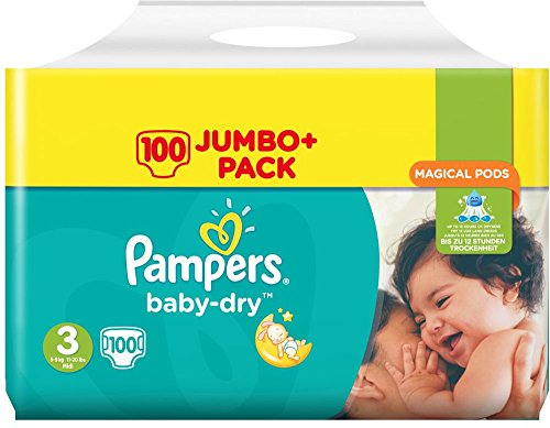 Pampers Baby-Dry Size 3 Nappies 100 Jumbo Pack