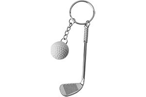 DonJordi Porte-clés Club de Golf Avec Balle - Accessoire - Le Cadeau Pour Tous Les Golfeurs - Excellente Idée Cadeau, Argenté, Taille Unique