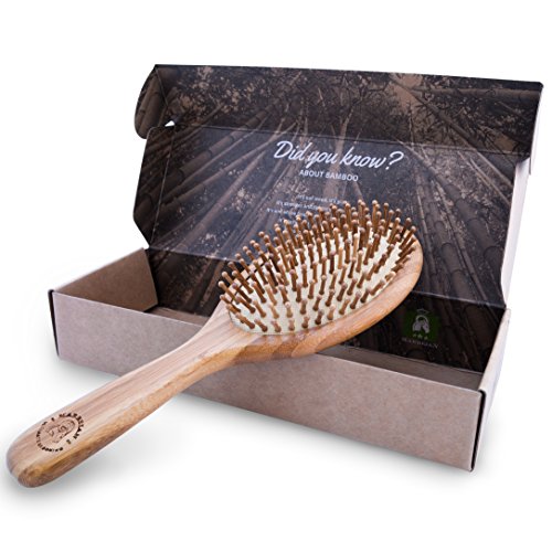 Bambushaarbürste in umweltfreundlicher Verpackung, natürliche Entwirrungsbürste für alle Haartypen, Bambusborsten massieren die Kopfhaut, jetzt bestellen! - 3
