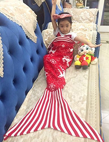 ManYanEur Mermaid Tail Blanket for Kids,Knitting Warm Soft Blanket and All Seasons Sleeping Bag