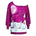 Produktbild ITISME FRAUEN BLUSE Frauen-Weihnachtsdruck-Sweatshirt-Pullover Top Party Plus Size Bluse Shirt