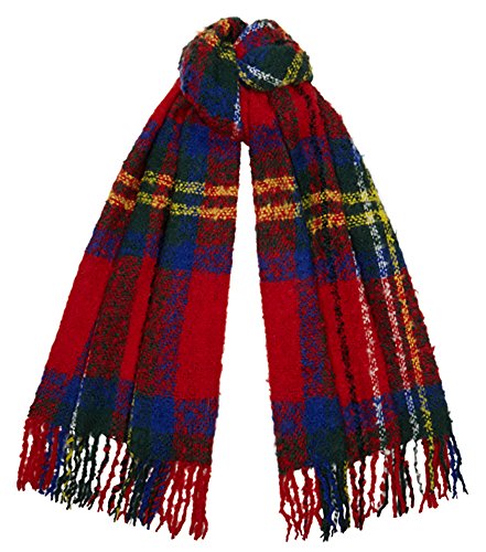 Tartan Traditions Red Royal Stewart Tartan Boucle Large Blanket Scarf