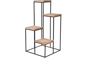 KOOPMANN Pflanzentreppe mit 4 Ablagen 34x34xH67cm, Pflanzenregal Blumenregal Blumentreppe Blumenetagere Standregal Holz