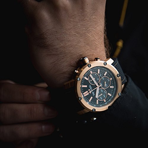 TW Steel Men's Quartz Watch with Blue Dial Chronograph Display and Blue Silicone Strap TS3