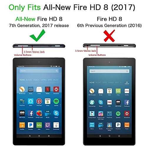Fintie Fire HD 8 2017 Folie Panzerglas – [9H Härtegrad] [stark kratzfest] Hartglas Panzerglas Displayschutzfolie Glasfolie Tempered Glass Screen Protector für Amazon Fire HD 8 (7. Generation – 2017) - 3
