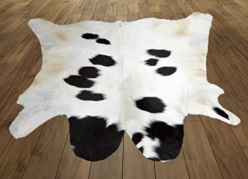 Western Cowhide Black &amp; White (39'' X 40'' ) Leather Rug / Skin KCCH- 920