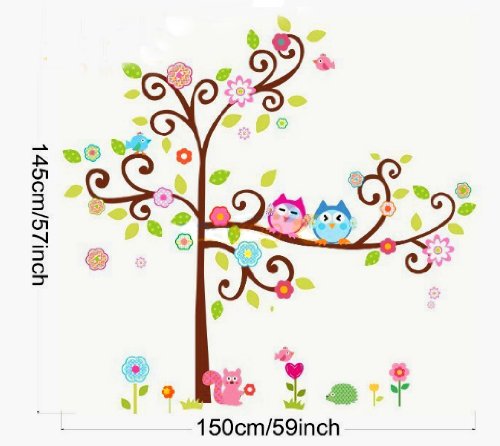 Walls ticke rsdecal  Adhesivo de pared decorativo para habitación decoración Mega Pack gelockter Árbol PVC habitación de los Niños 145 cm (H) * 150 cm (W) (grande)