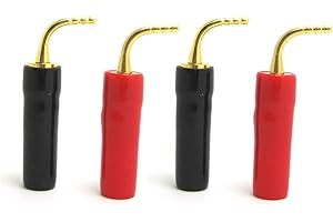 DollaTek 2-para 2 mm wtyk bananowy typ śruby głośnik audio złącze kabla miedziane pozłacane