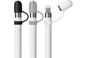 3 stycken Apple Pencil keps silikonkeps anti-lost ersättningslock tillbehör kompatibel med Apple Pencil 1. generationen, Apple penntillbehör (svart + vit +