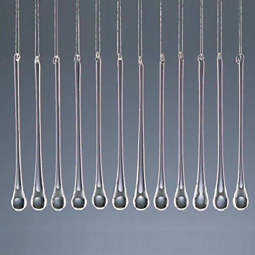 Christmas Tree Decoration 12 Pack Glass Plain Water Drops