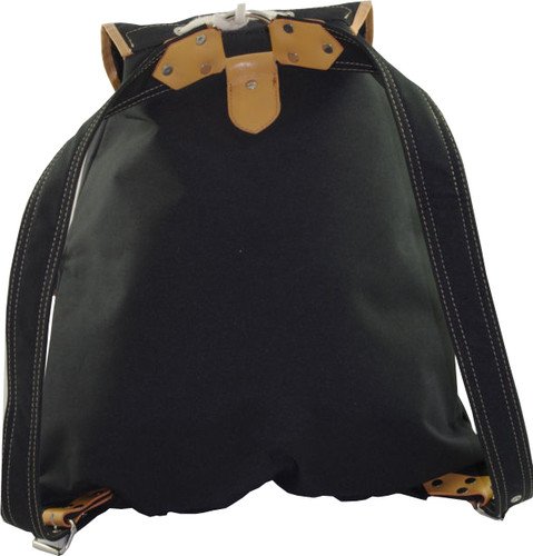 Vintage Heavy Duty Canvas Backpack Leather Fasteners - Black