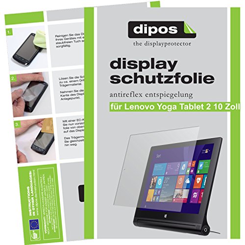 dipos Lenovo IdeaPad Yoga Tablet 2 (10,1 Zoll) Schutzfolie (2 Stück) – Antireflex Premium Folie matt - 2