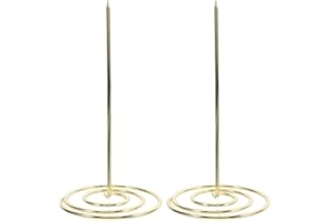 NUOBESTY Restaurant Check Spindle, Stainless Steel Invoice Note Receipt Holder Bill Fork Memo Paper Spike Stick,2 Pcs(Gold)