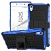Produktbild Nnopbeclik Sony Xperia Z2 Hülle, Dual Layer Rugged Armor stoßfest Handy Schutzhülle Silikon Tasche für Sony Xperia Z2 - Blau + 1x Display Schutzfolie Folie
