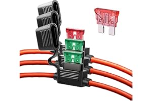 GUUZI 3 szt. Uchwyt Bezpiecznika ATO 12AWG 32V ze Srednim Bezpiecznikiem do Samochodów, Ciężarówek, Motoryzacji, Statków Morskich, Przemysłowych i RV