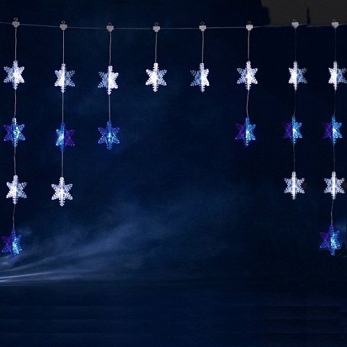 Preisvergleich Produktbild Konstsmide 3063-243 LED Lichtervorhang 30 Kristalle 120x50cm blau weiß