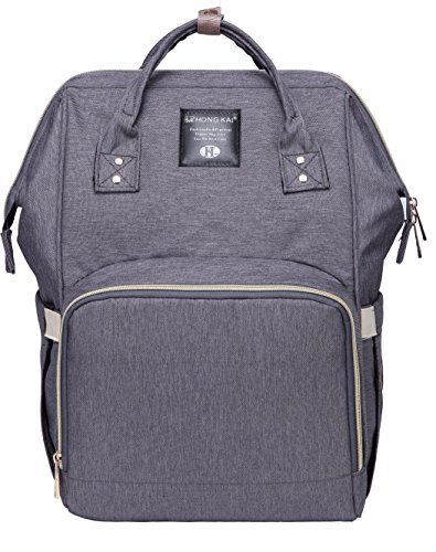 Preisvergleich Produktbild Baby Wickeltasche Reise Rucksack, Multifunktions Grosse Kapazität Babytasche, Wasserdicht Stoffe, Passform für Kinderwage, Einzigartig Tragbar Handtasche Veranstalter WoNiu (Grau)
