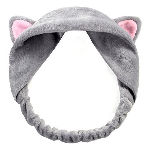 Sanwood Cute Girls Womens Cat Ears Headband (Grey)