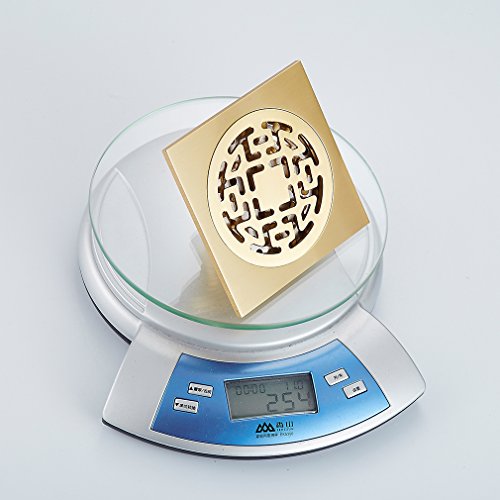 2 Jahre Garantie Auralum® Hochwertiger gold Bodenablauf Duschablauf 10*10cm aus Kupfer Rostenfrei - 5