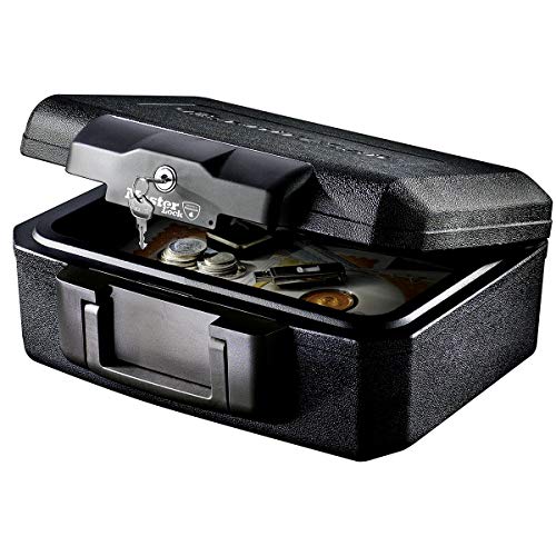 MASTER LOCK Caja Fuerte Portatil [Ignifuga] [con Llave] [Small] L1200 - Ideal para Documentos, Dispositivos Electrónicos, Soporte Multimedia, Pequeños
