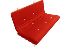 My Layabout Solid memory Foam Futon Mattress | Roll Out/Fold up Guest Bed | 10 Colours | 3 Sizes. (Triple | 190cm x 140cm, Red)