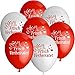 Produktbild 10x Rundballons "Frisch Verheiratet" Rot/Weiß Ø25cm + Geschenkkartenset + PORTOFREI mgl. + Helium & Ballongas geeignet. High Quality Premium Ballons vom Luftballonprofi & deutschen Heliumballon Experten. Luftballon Deko zur Hochzeitsfeier und tolles Luftballon Geschenk zur Hochzeit.