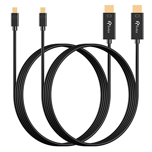 Mini DP auf HDMI Kabel, Rankie 2-Pack 1.8m Vergoldet MiniDP DisplayPort (Thunderbolt™ Port Kompatibel) to HDMI Kabel HDTV Cable (Schwarz) – R1101E - 6